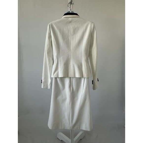 NWT Worth NY, White Black Textured Skirt Suit, Sz: 4 Mod, Retro Aristocrat (b43) - Picture 2 of 10